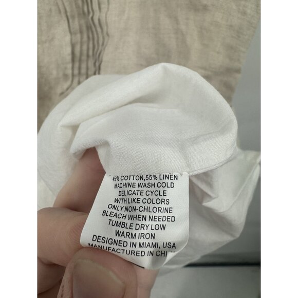 The Oaks Apparel Cotton Linen Blend Mini Dress Kids 7 Beige Lagenlook Minimalist - Picture 4 of 8